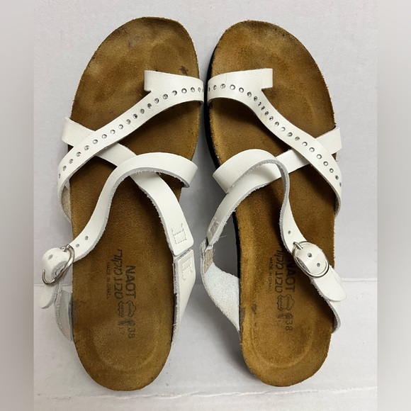 Naot Shoes - Sz 7 WOMENS NAOT LEATHER STRAPY WITH CRISTALS WHITE COLOR